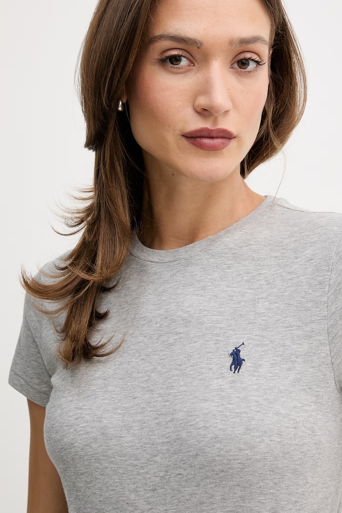 Polo Ralph Lauren T-shirt in cotone da donna grigio 211B14605