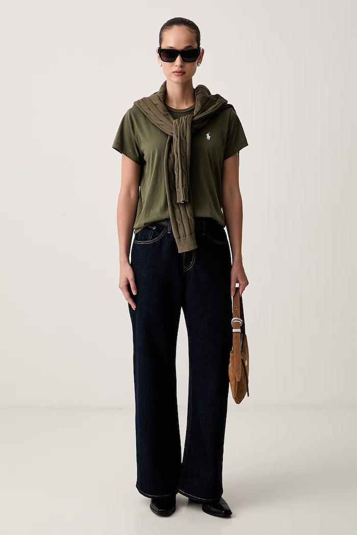 Polo Ralph Lauren tricou pentru femei din bumbac 211B14605 verde SS26