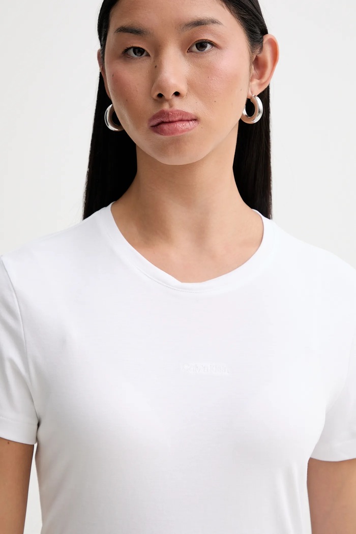 Calvin Klein pamut póló fehér LV044E205G