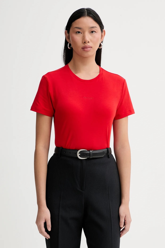 Calvin Klein pamut póló pamut piros LV044E205G