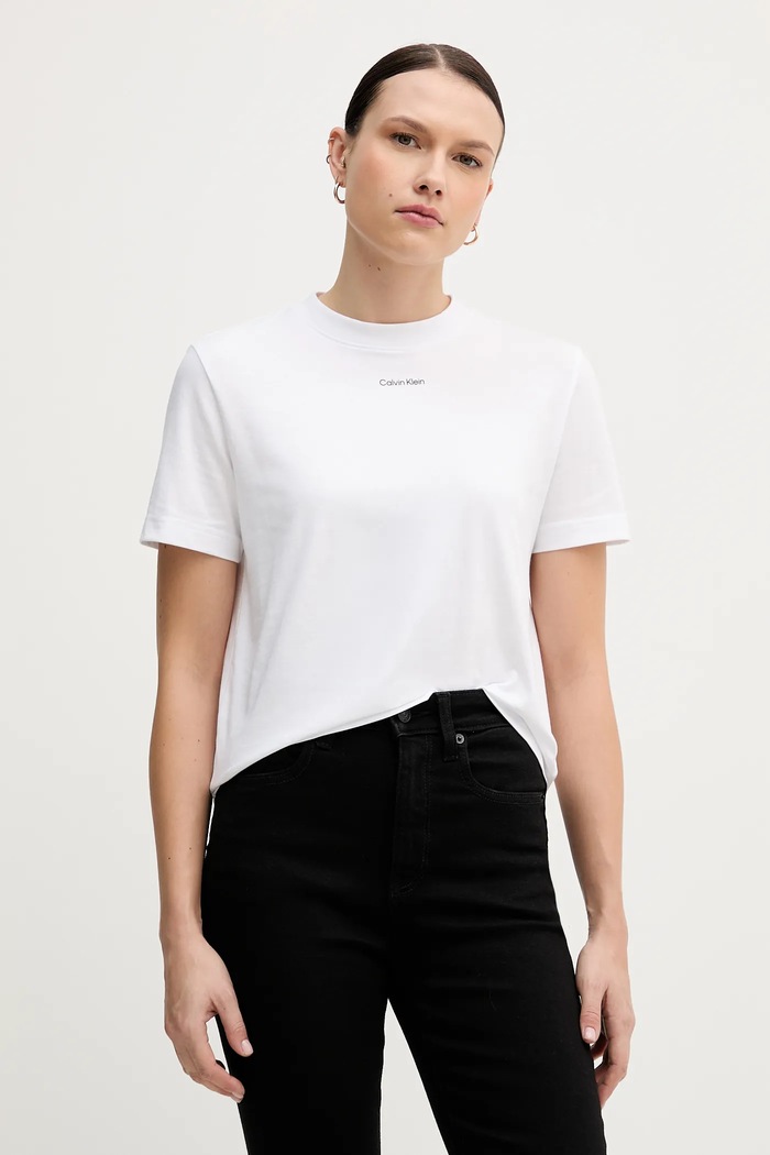 Calvin Klein tričko dámské bavlněné potisk bílá LV147C857G