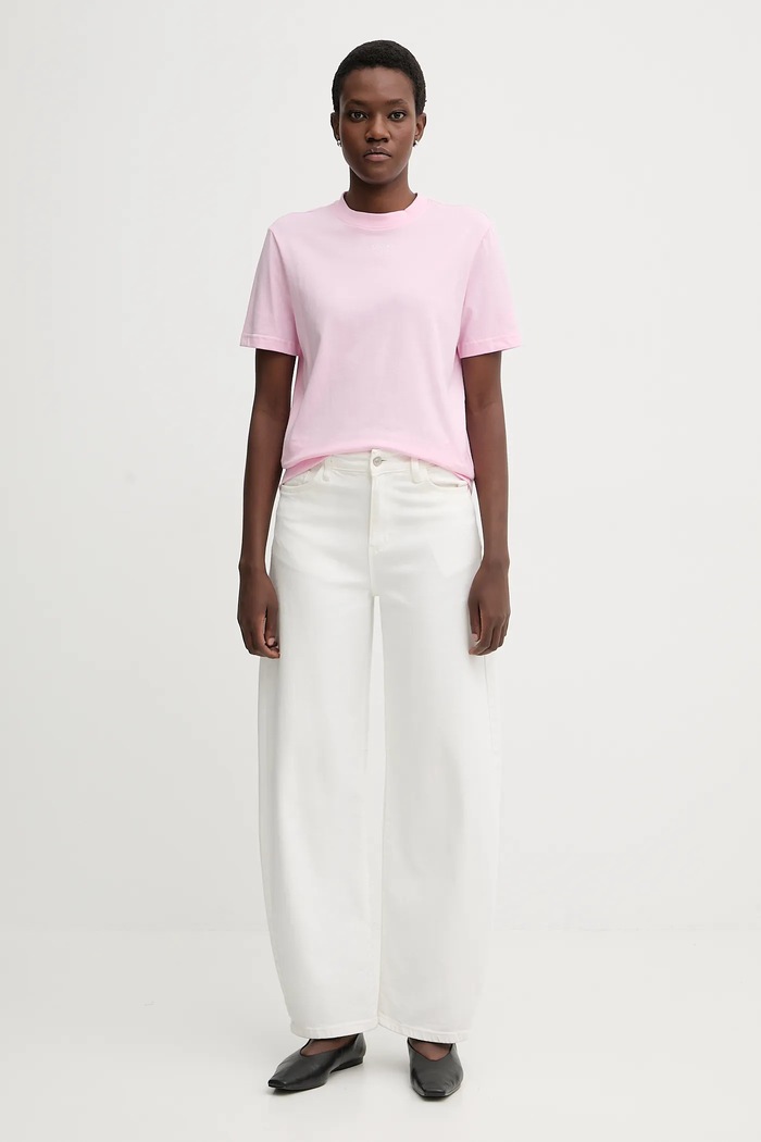 Calvin Klein tričko dámské bavlněné LV147C857G růžová SS26