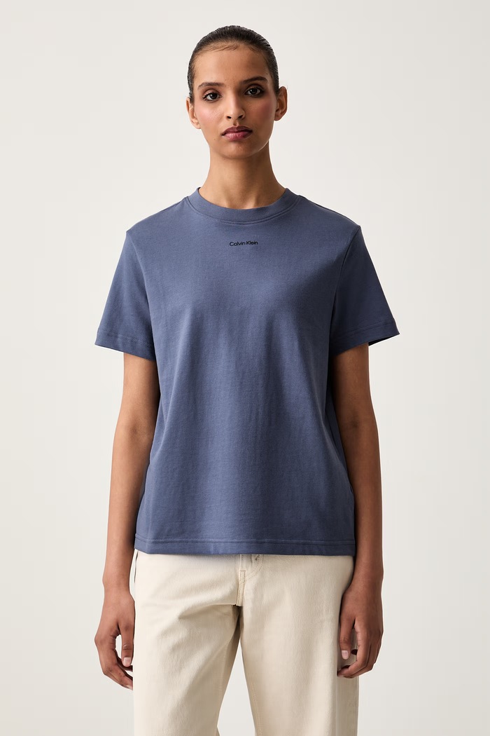 Calvin Klein тениска дамска от памук тъмносин LV147C857G