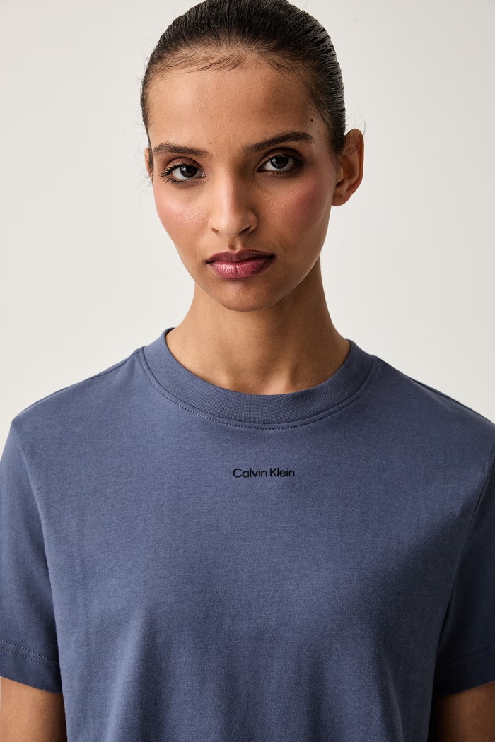 Calvin Klein тениска дамска от памук тъмносин LV147C857G