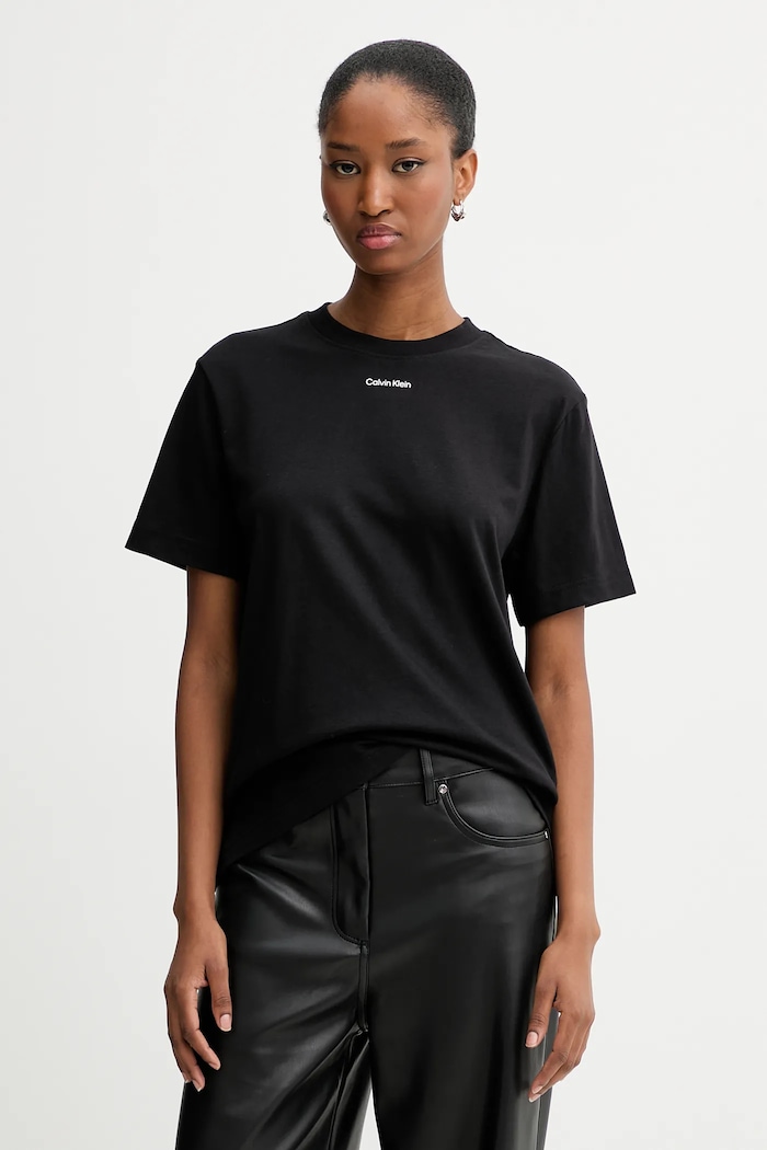 Calvin Klein tričko dámské bavlněné potisk černá LV147C857G