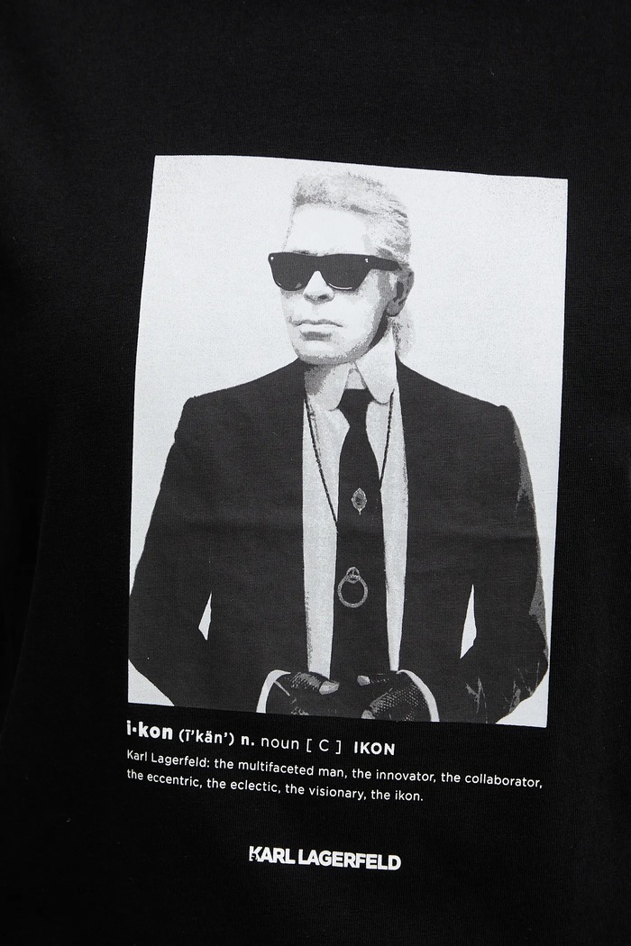 Βαμβακερό μπλουζάκι Karl Lagerfeld B1W17019 μαύρο