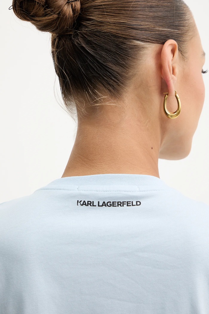 Karl Lagerfeld pamut póló B1W17026 kék