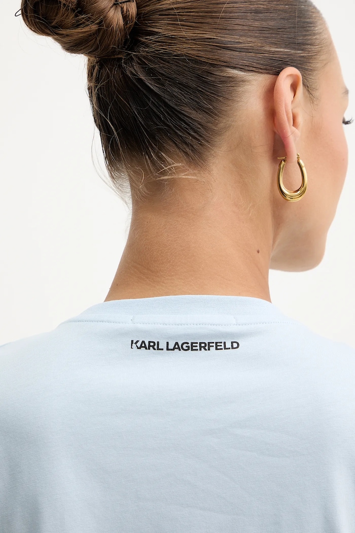 Karl Lagerfeld pamut póló B1W17026 kék