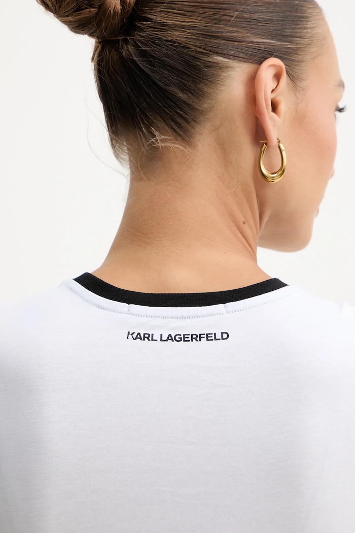 Karl Lagerfeld pamut póló B1W17027 fehér