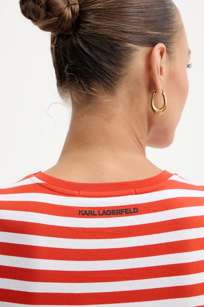 Karl Lagerfeld pamut póló IKON B1W17037 narancssárga