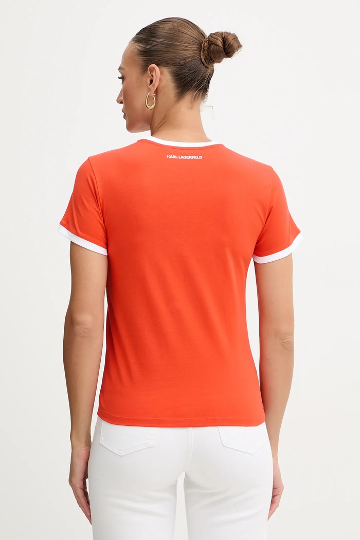 Îmbrăcăminte Karl Lagerfeld tricou din bumbac IKON B1W17040 portocaliu