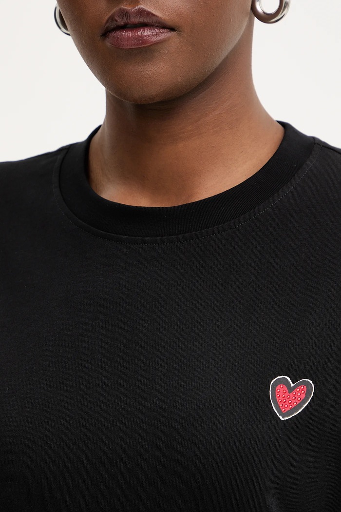 Βαμβακερό μπλουζάκι Karl Lagerfeld IKON B1W17090 μαύρο