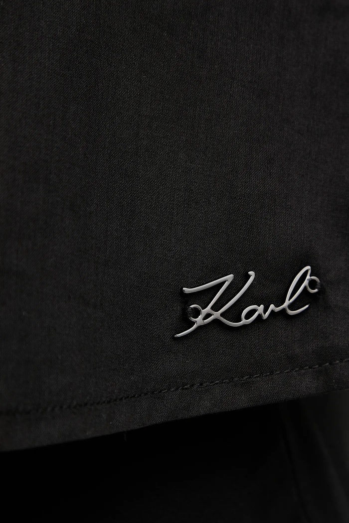 Bavlnený plážový top Karl Lagerfeld B1W46024 čierna