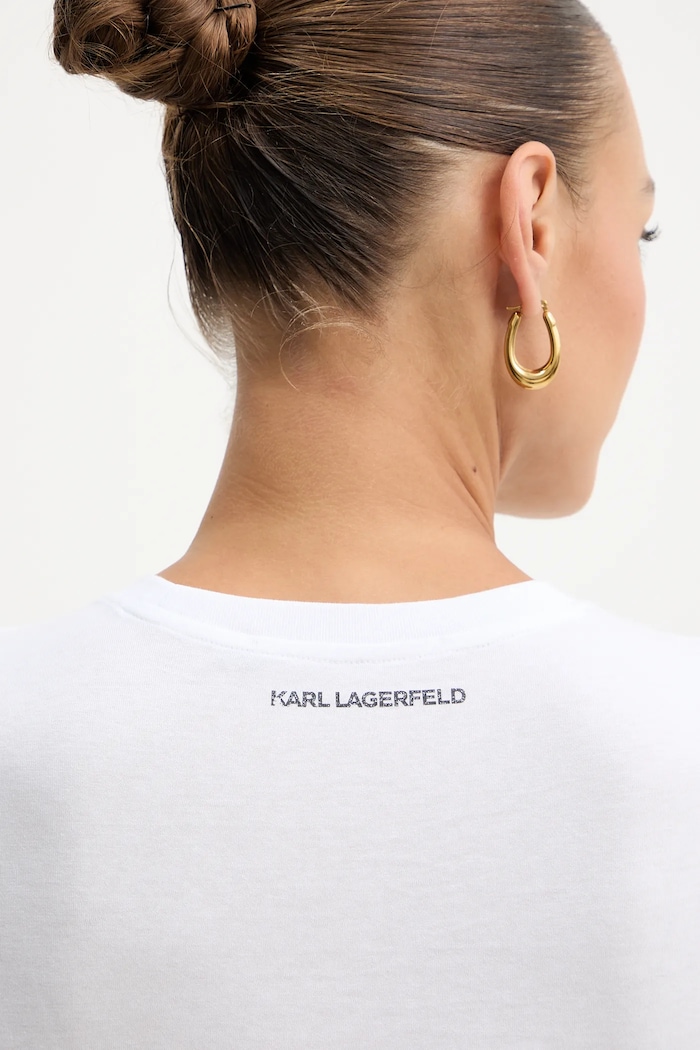Karl Lagerfeld pamut póló B1W17033 fehér