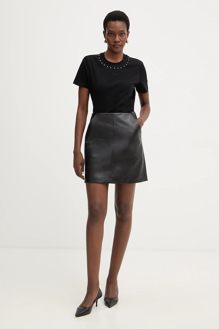 Karl Lagerfeld t-shirt bawełniany B1W17088 czarny SS26