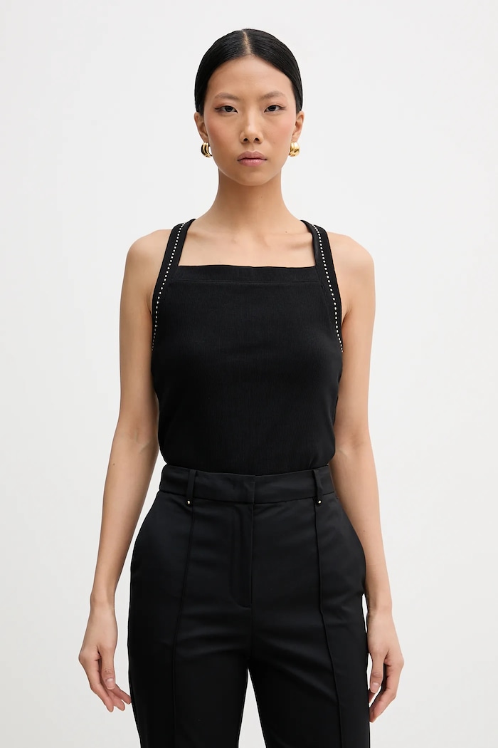 Top Karl Lagerfeld s elastanem černá B1W17022