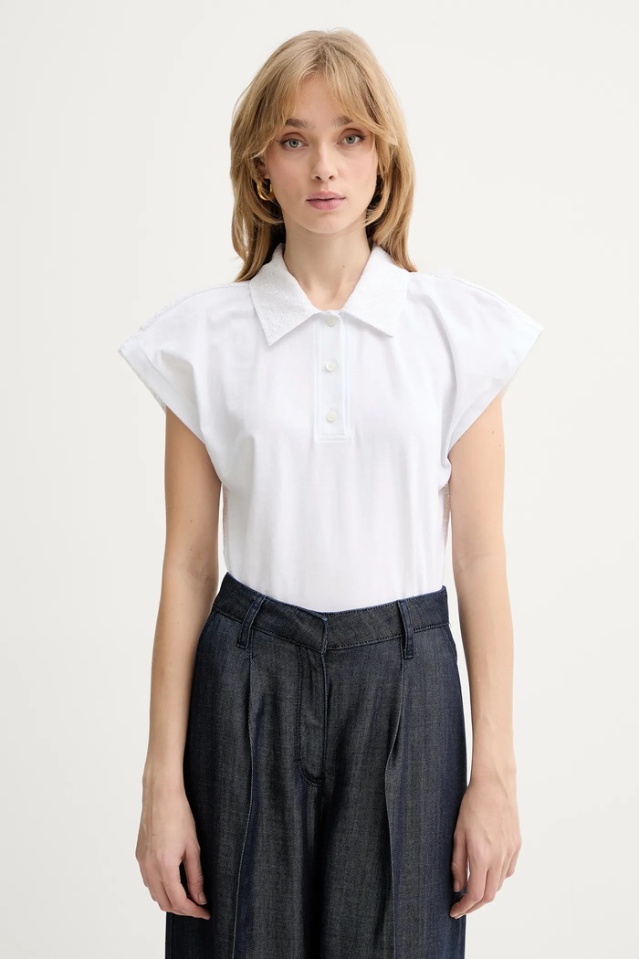 MSGM poló virág fehér 4041MDM145D.267002