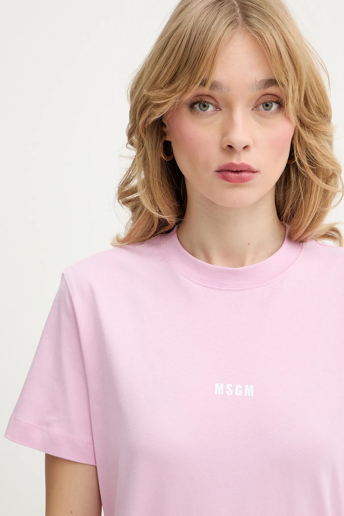 Бавовняна футболка MSGM рожевий 4041MDM500.267002