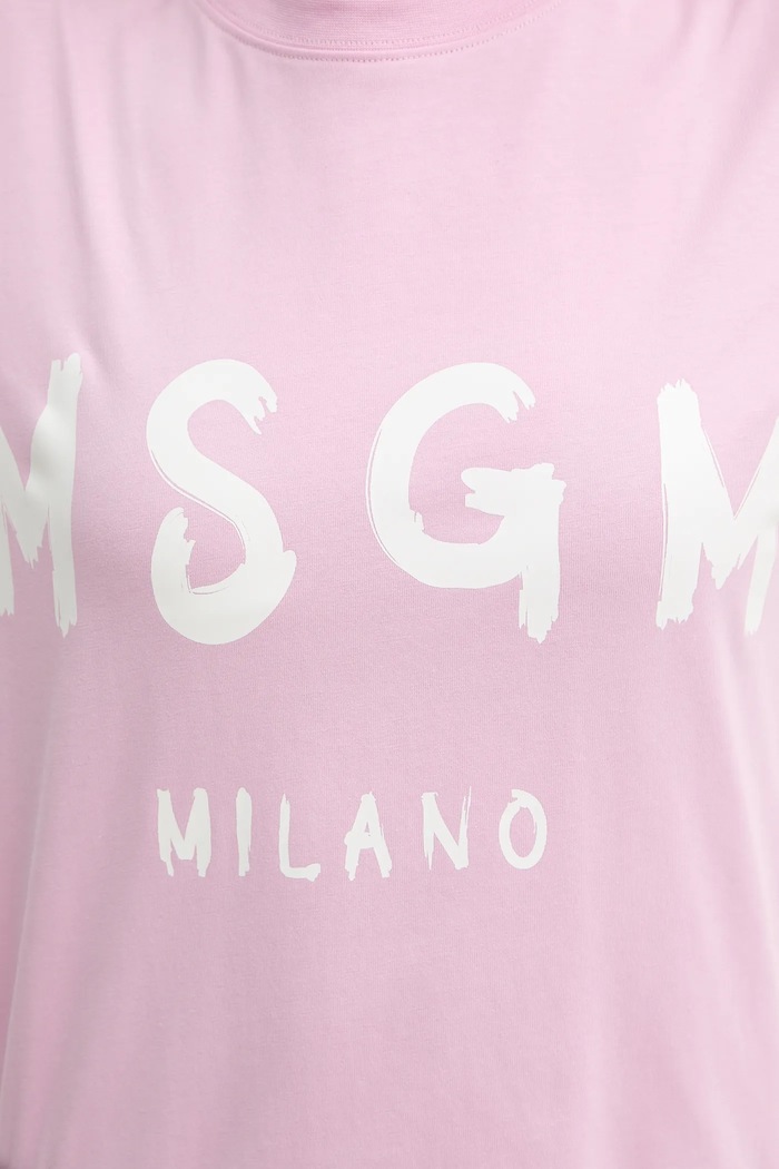 Бавовняна футболка MSGM 4041MDM510.267002 рожевий