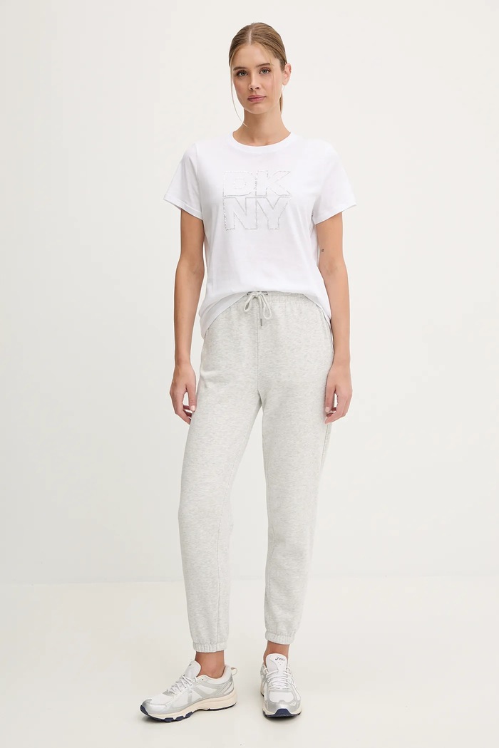 Bavlnené tričko Dkny DP6T1533 biela SS26