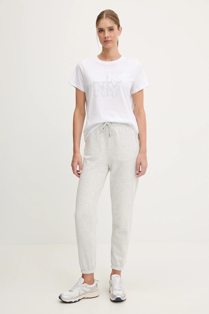 Bavlnené tričko Dkny DP6T1533 biela SS26