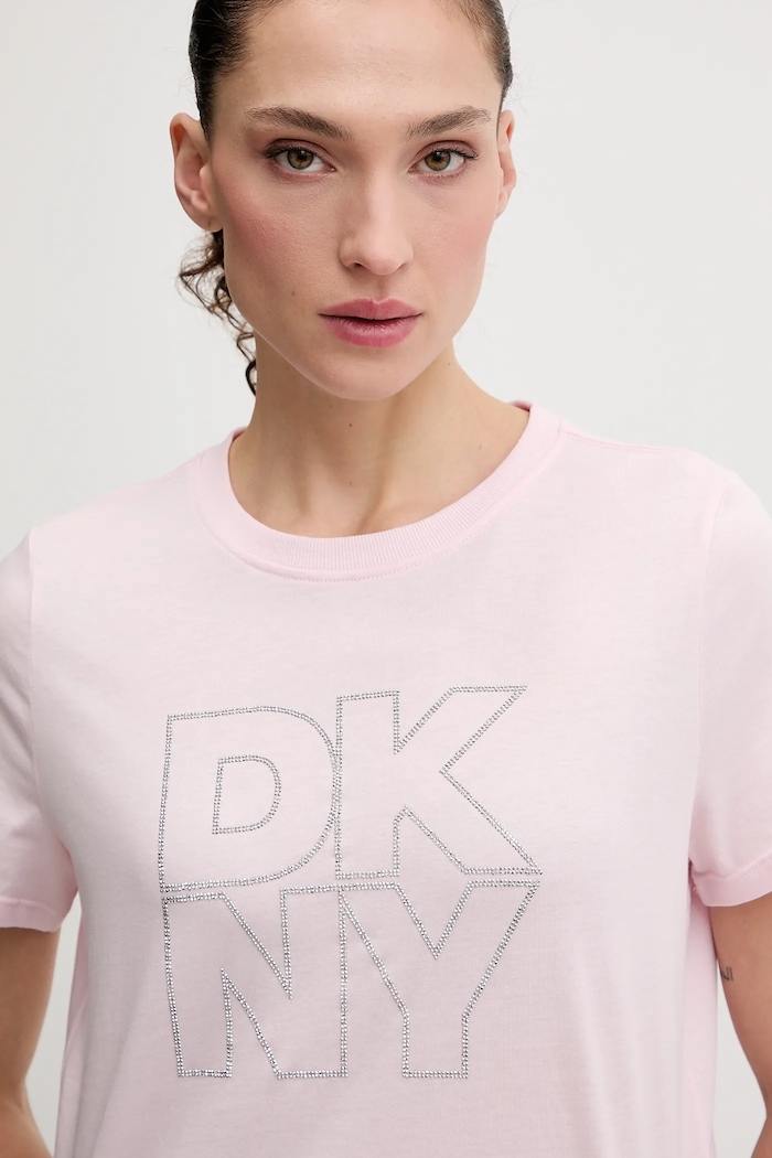 Dkny pamut póló rózsaszín DP6T1533