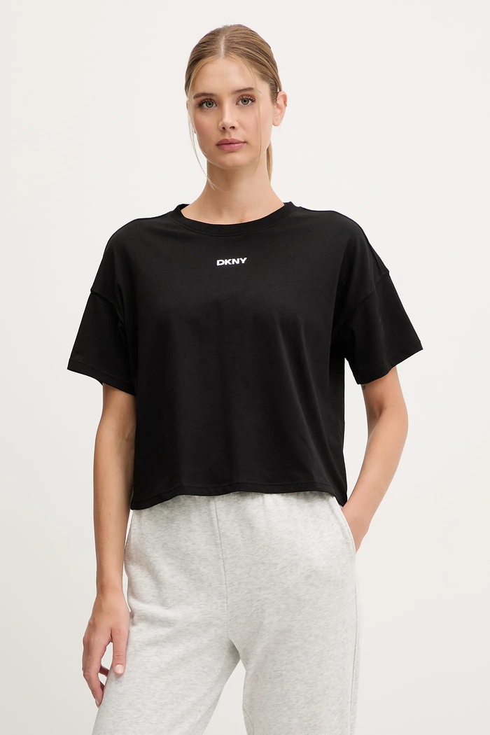 DKNY tričko dámske bavlnené relaxed čierna DP6T1662