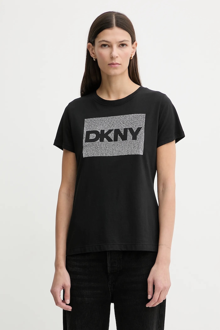 Тениска Dkny щампа черен DJ6T1701