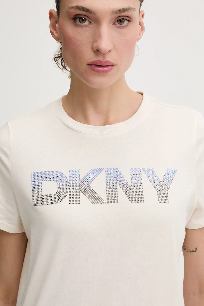 Dkny pamut póló bézs DP6T1557