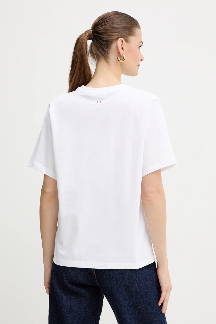 Oblečenie Bavlnené tričko Victoria Beckham 1325JTS006477A biela