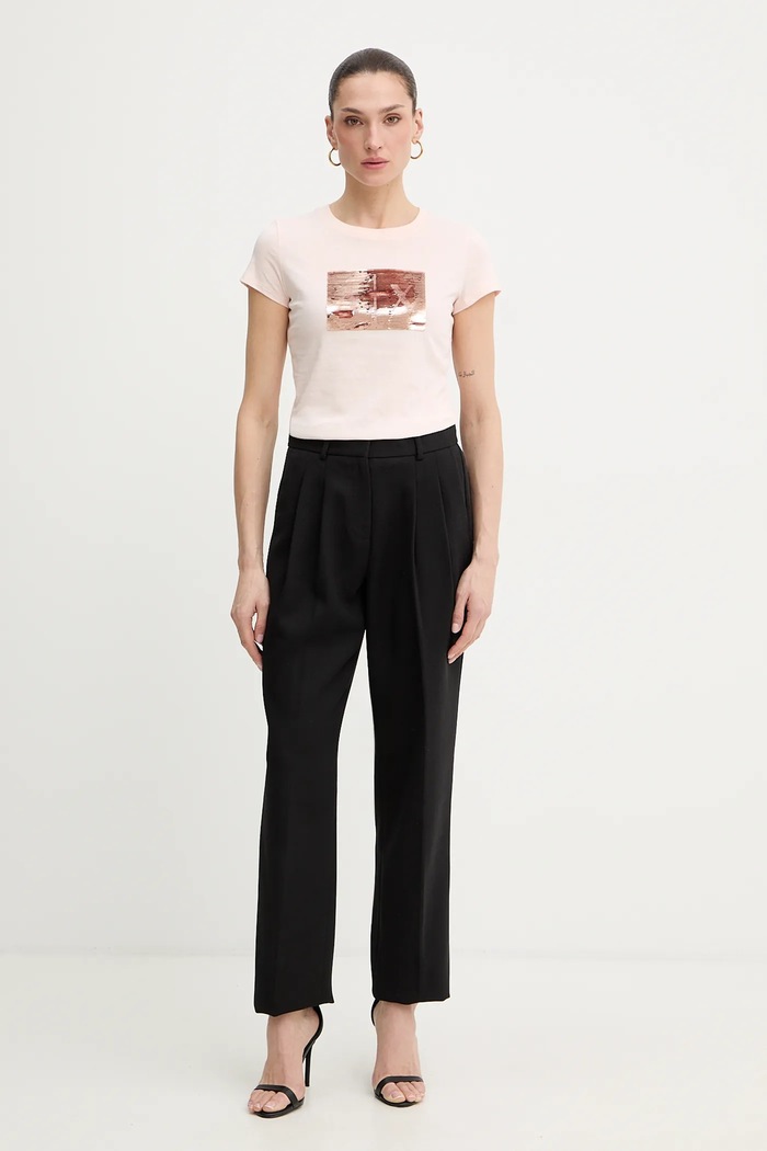 Pamučna majica Armani Exchange 8NYTDL.YJ73Z. roza SS26
