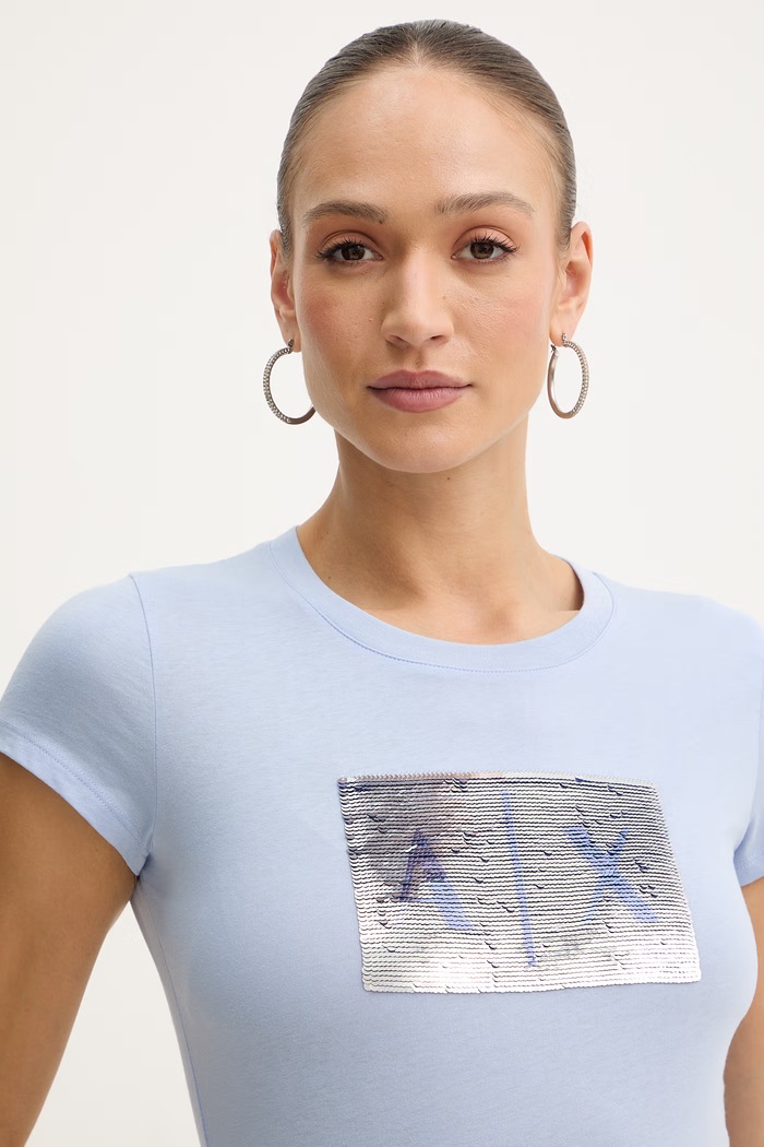 Oblečenie Bavlnené tričko Armani Exchange 8NYTDL.YJ73Z. modrá