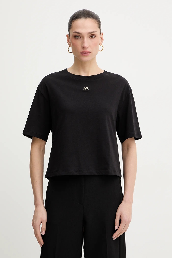 Pamučna majica Armani Exchange pamuk crna XW001836.AF10356
