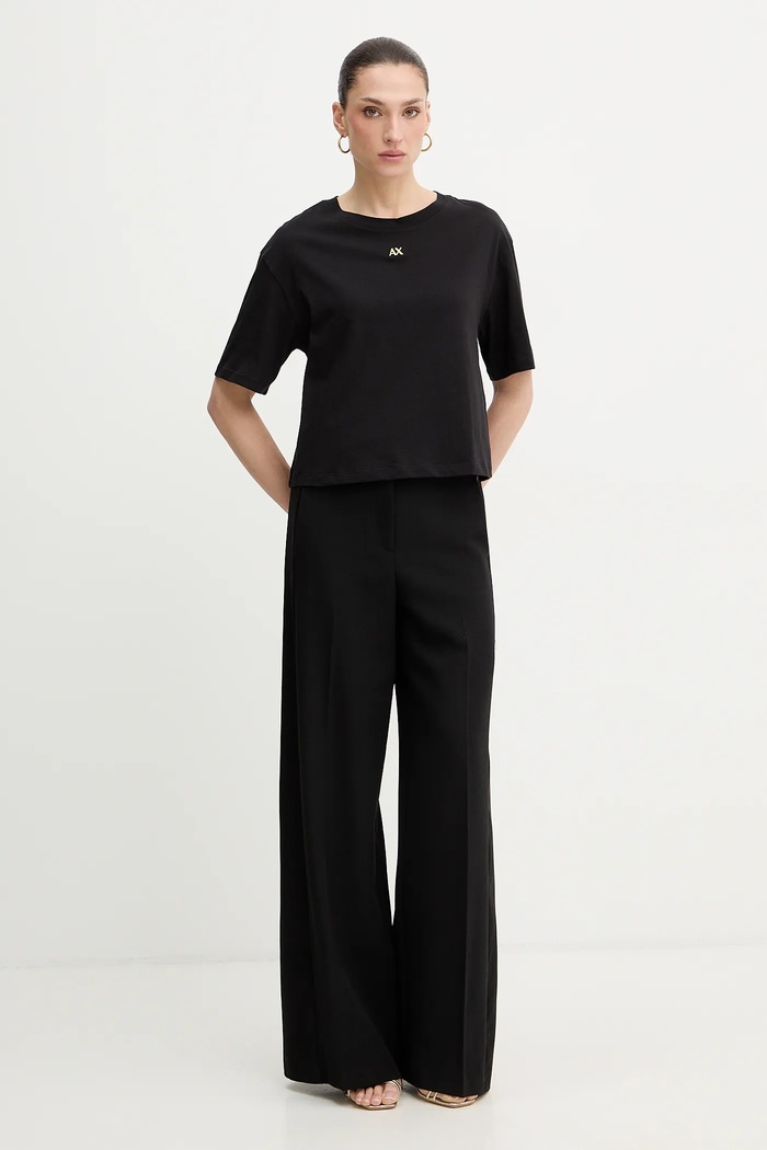 Pamučna majica Armani Exchange XW001836.AF10356 crna SS26
