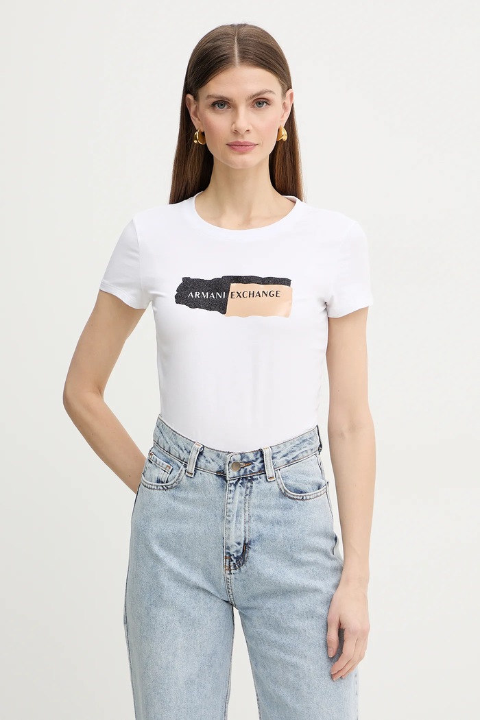 Majica kratkih rukava Armani Exchange natpis bijela XW002841.AF16294