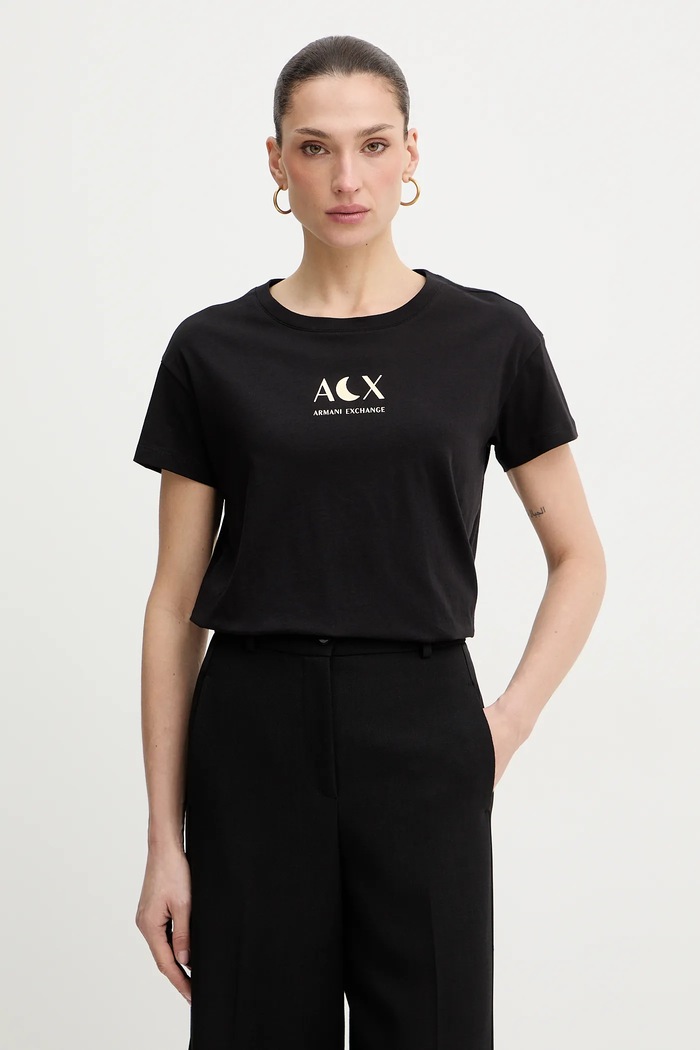 Bavlněné tričko Armani Exchange potisk černá XW001850.AF10356