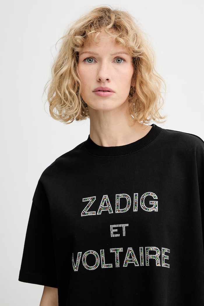 Βαμβακερό μπλουζάκι ZADIG&VOLTAIRE μαύρο JWTS02883