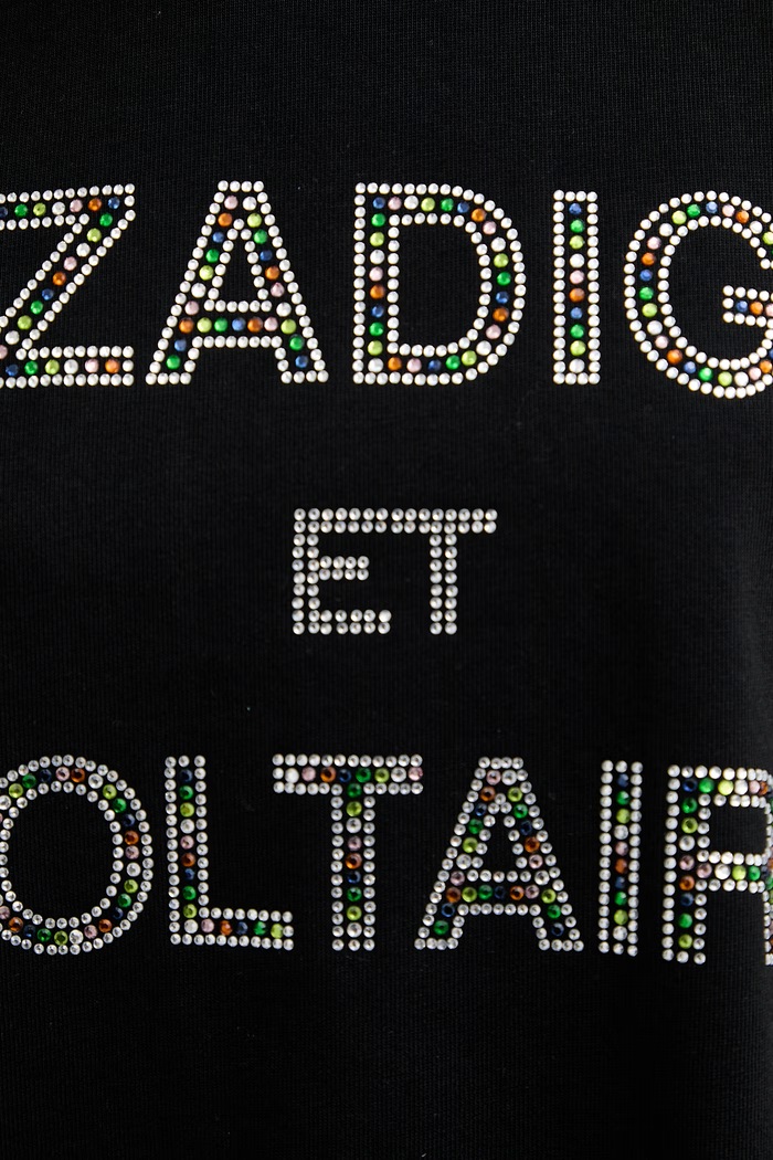 Βαμβακερό μπλουζάκι ZADIG&VOLTAIRE JWTS02883 μαύρο