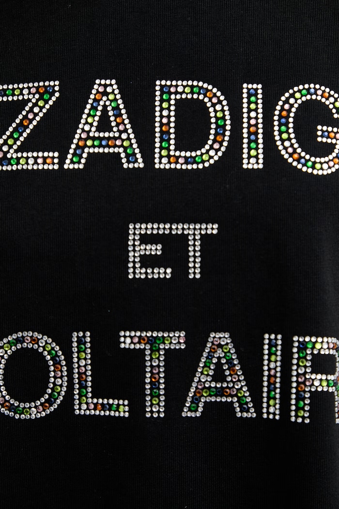 Βαμβακερό μπλουζάκι ZADIG&VOLTAIRE JWTS02883 μαύρο