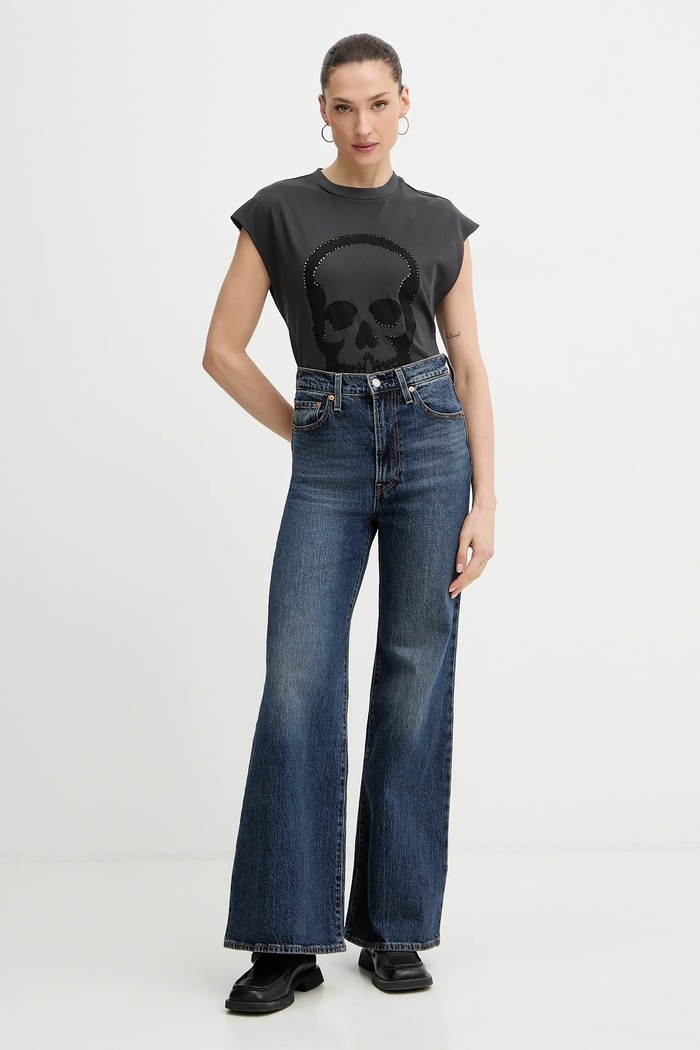 Βαμβακερό τοπ ZADIG&VOLTAIRE JWTT01290 γκρί SS26