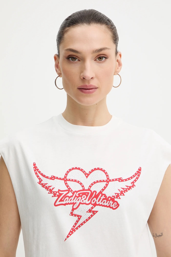 Pamučni top ZADIG&VOLTAIRE bijela JWTT01280