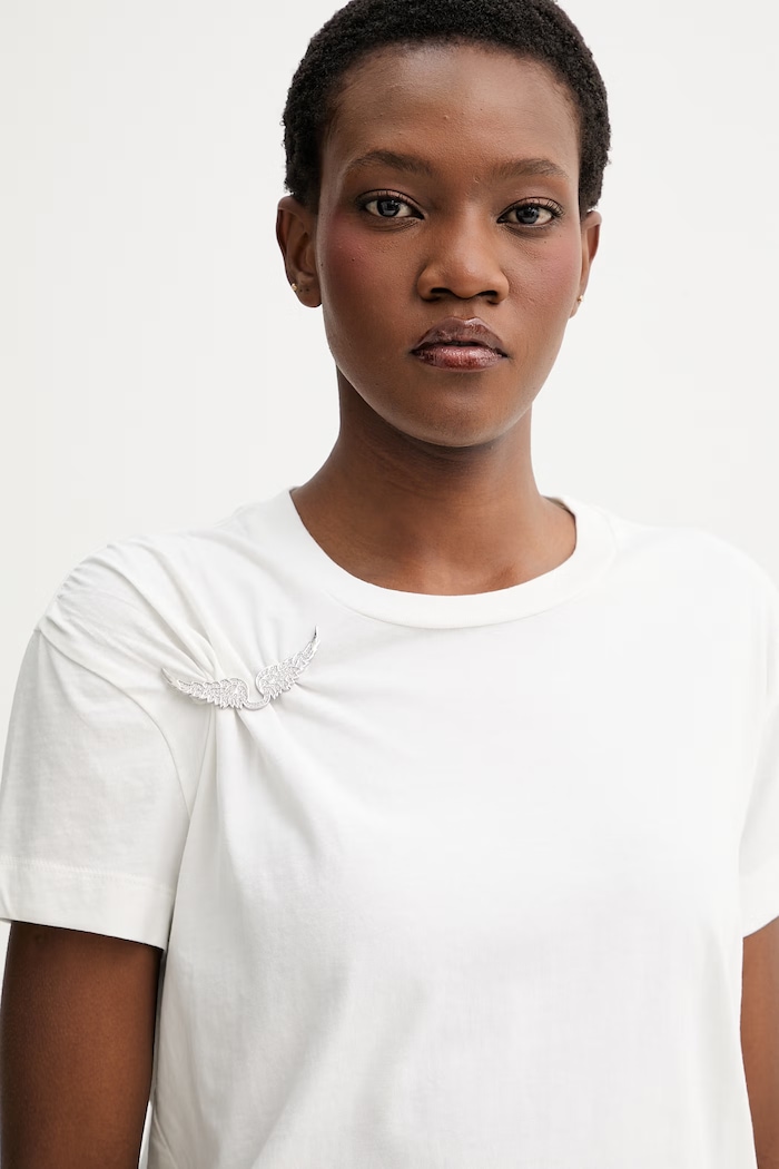 Bavlněné tričko ZADIG&VOLTAIRE béžová JWTS02871