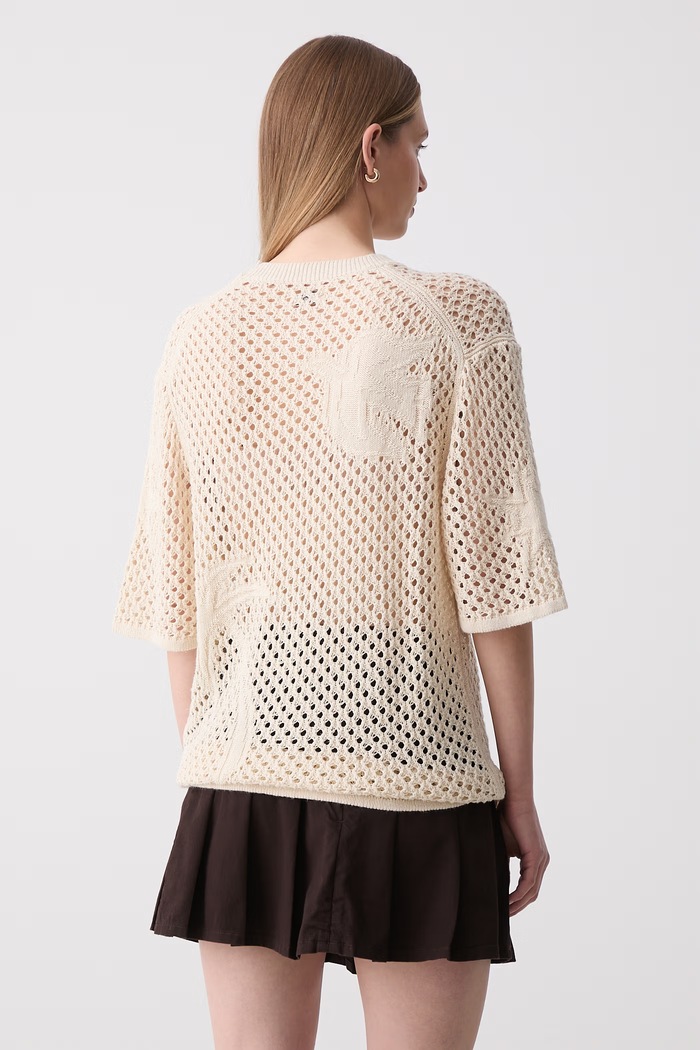 Odjeća Zadig&Voltaire pulover kratkih rukava za žene s lanom KWSW02924 bež