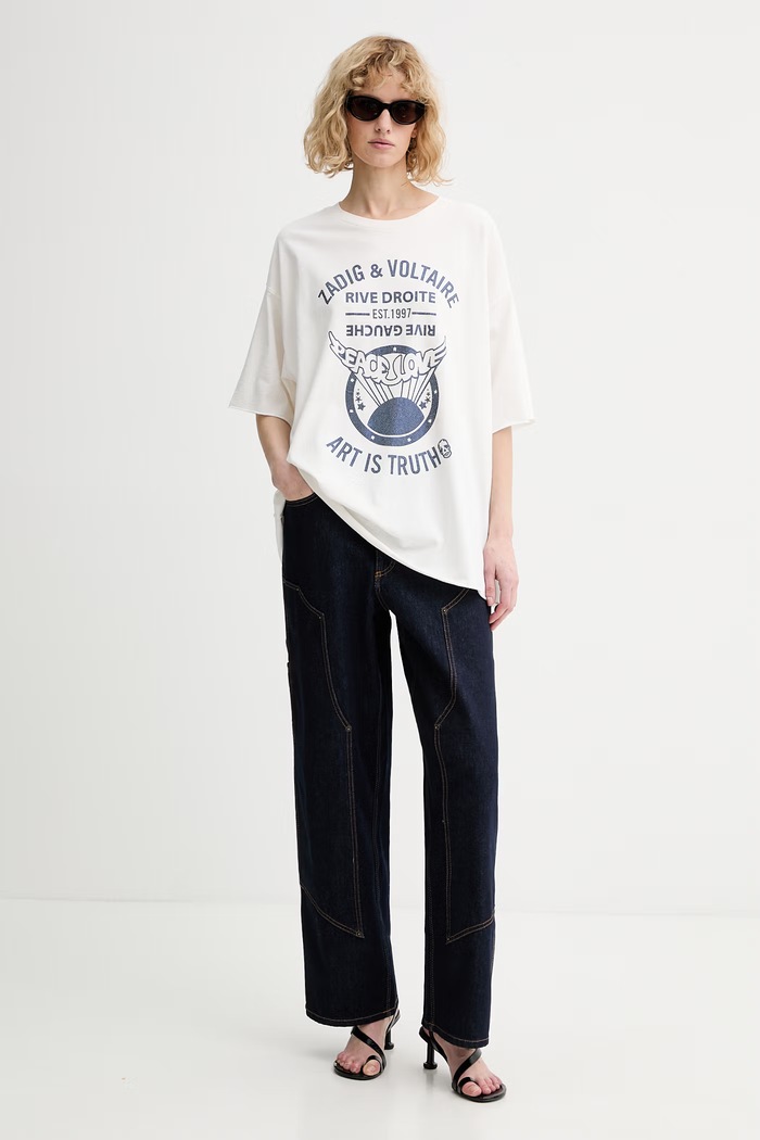 Bavlnené tričko ZADIG&VOLTAIRE JWTS02903 béžová SS26