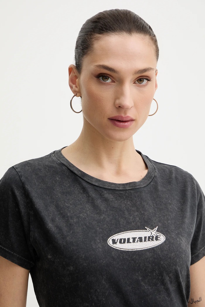 Bavlněné tričko ZADIG&VOLTAIRE šedá JWTS02840
