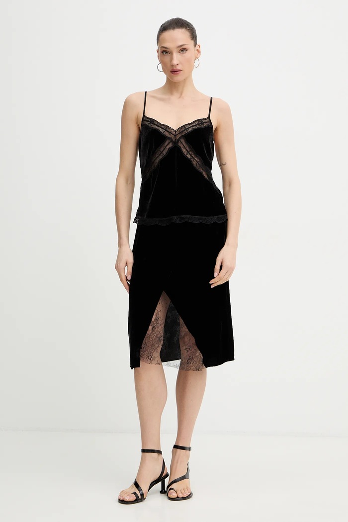 Top s dodatkom svile ZADIG&VOLTAIRE WWCR01302 crna SS26