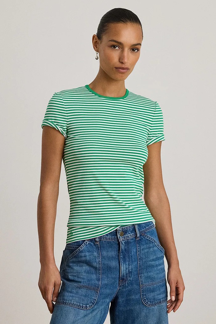 Tričko Lauren Ralph Lauren regular zelená 200P03721