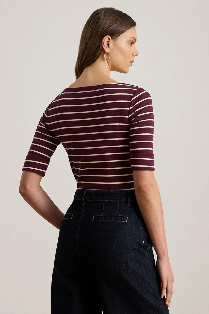 Tričko s dlouhým rukávem Lauren Ralph Lauren 200P03723 burgundské SS26