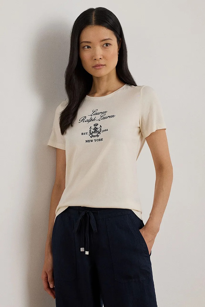 Футболка Lauren Ralph Lauren regular бежевий 200P03725