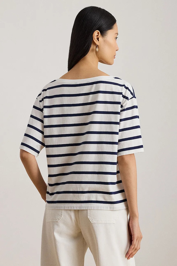 Lauren Ralph Lauren t-shirt bawełniany 200P03752 granatowy SS26
